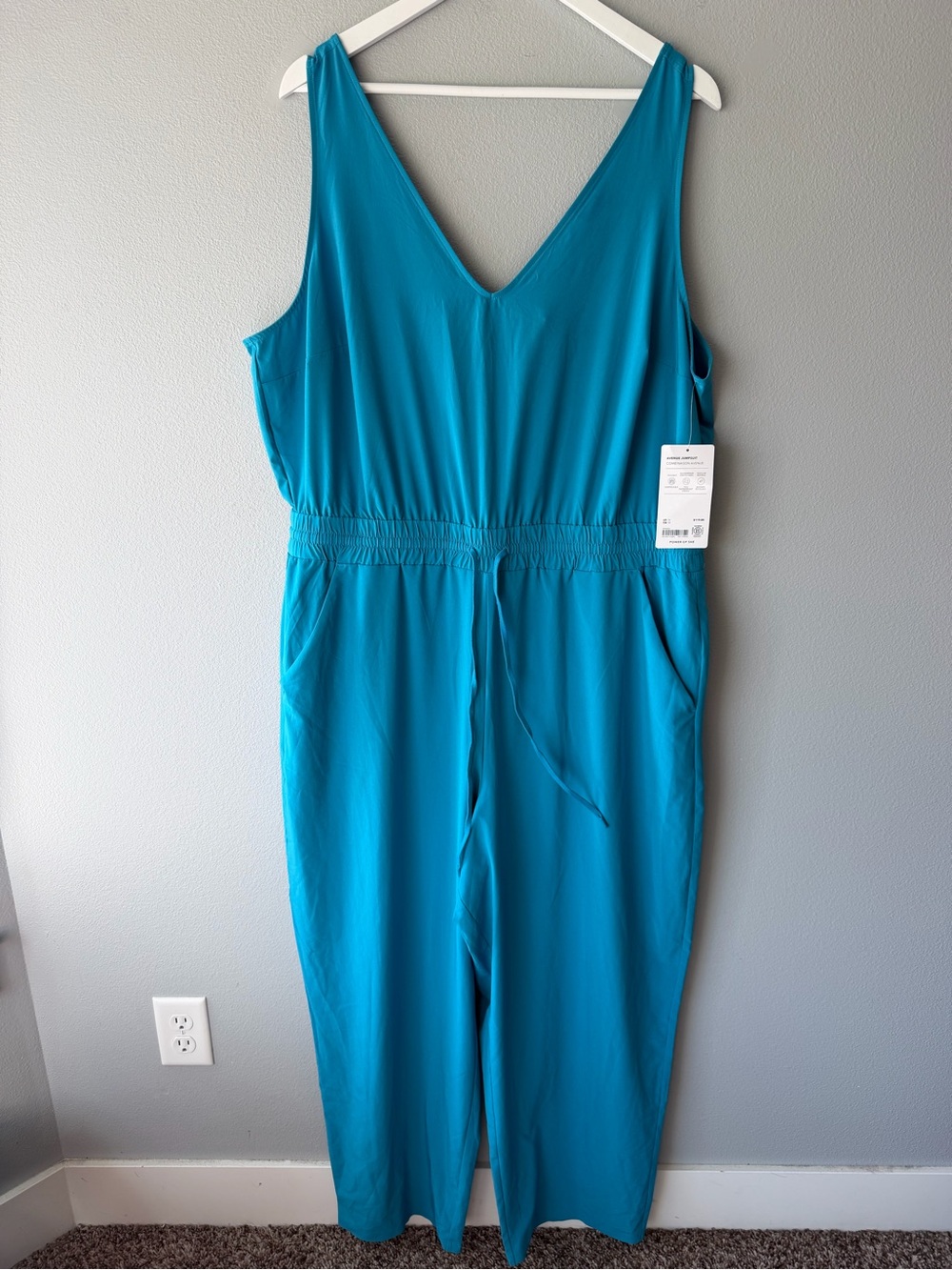 Athleta teal blue Avenue Jumpsuit Women’s size 1X NWT
